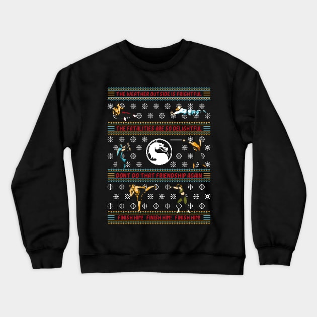 Finish Him Christmas Gift Crewneck Sweatshirt by RetroReview